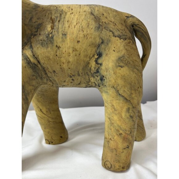 Hand-Carved Crushed Oyster Shell Elephant Figurine, Large - Picture 9 of 15